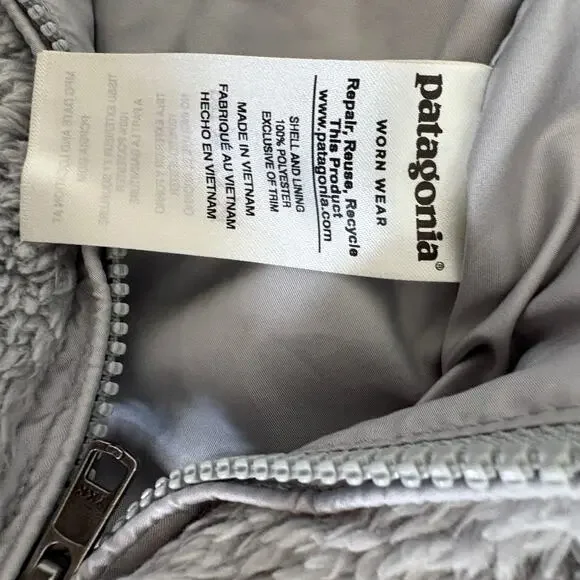Patagonia Gray Fleece Vest Size Medium Zip Up  Cabincore  GORPCORE Scandigirl - Picture 8 of 10